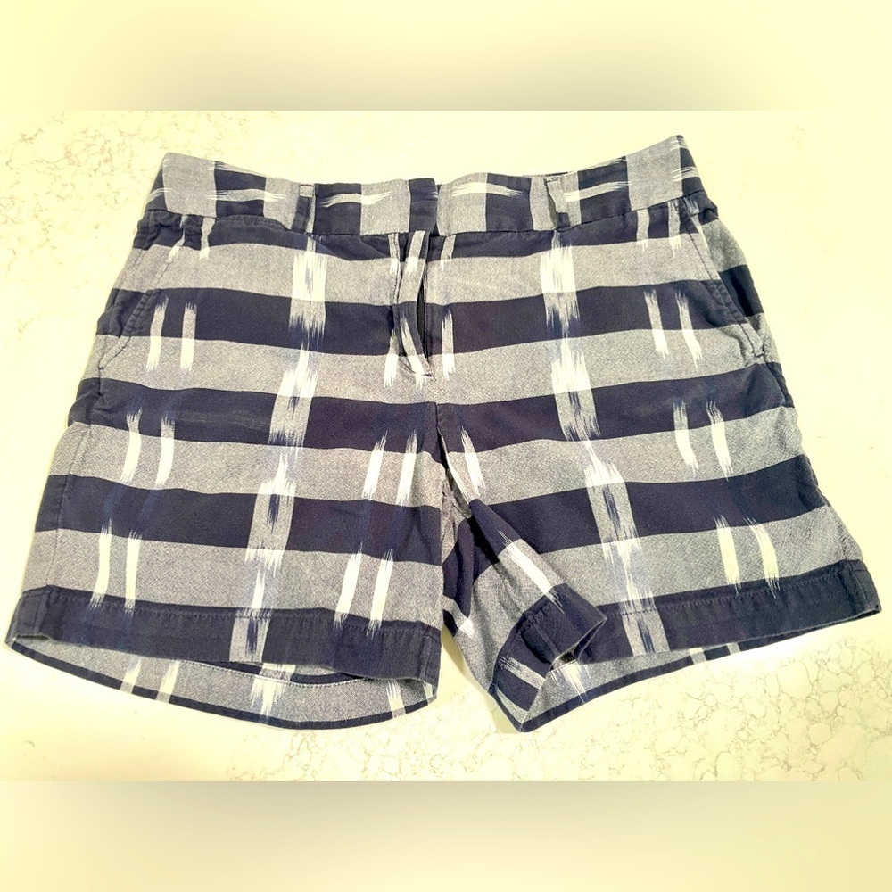 Loft Women’s Rivera Chino Striped Navy/White Shorts SZ 8